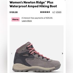 Columbia Women’s Newton Ridge™ Plus Waterproof Amped Hiking Boot | Size 10